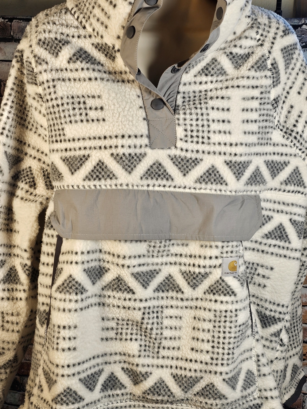 Carhartt Relaxed Fit Aztec Sherpa Fleece Pullover Jacket Large NWT